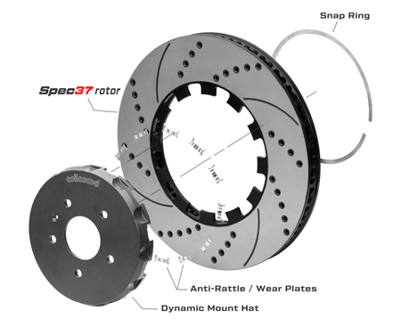 SRP Rotor & Lug Drive Hat Assembly Dimension Diagram