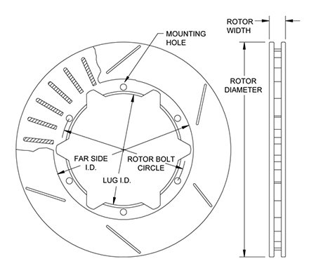 Ultralite HPS 30 Vane Rotor Dimension Diagram