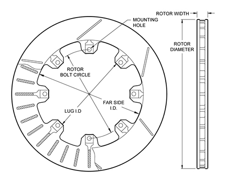 Ultralite HPS 32 Vane Rotor Dimension Diagram