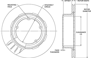 Ultralite HP 32 Vane Rotor & Hat Drawing