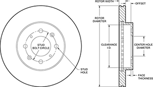 HP Vented Rotor & Hat Drawing