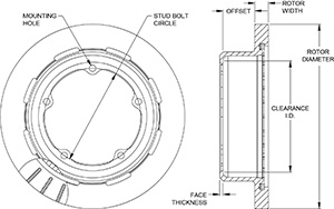 Ultralite HP 32 Vane Rotor & Hat Drawing