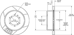 GT Vented Rotor & Hat Drawing