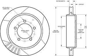 GT Vented Rotor & Hat Drawing