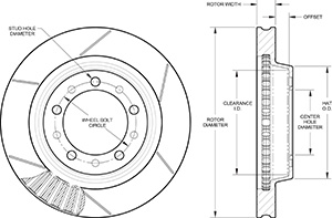 GT Vented Rotor & Hat Drawing