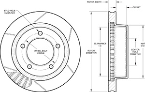 GT Vented Rotor & Hat Drawing