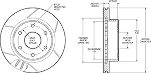 Ultralite HPS 32 Vane Rotor & Hat Drawing