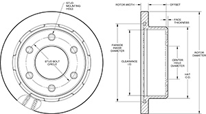 Ultralite HP 32 Vane Rotor & Hat Drawing