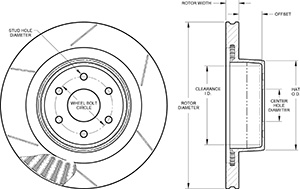 GT Vented Rotor & Hat Drawing