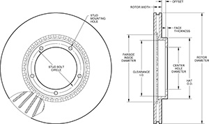 HP Vented Rotor & Hat Drawing