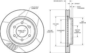 GT Vented Rotor & Hat Drawing