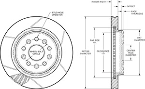 GT Vented Rotor & Hat Drawing