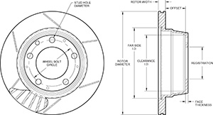 GT Vented Rotor & Hat Drawing