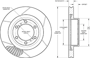 GT Vented Rotor & Hat Drawing