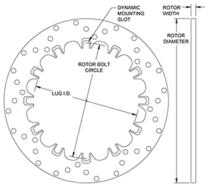 Drilled Steel Dynamic Mount Rotor Drawing