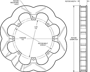 Super Alloy Scalloped Rotor Drawing