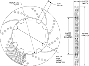 SRP Drilled Performance Rotor Drawing