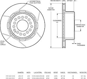 Ultralite HPS 32 Vane Rotor & Hat Drawing