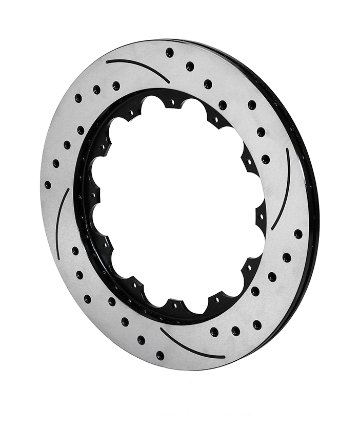 SRP Drilled Rotor - Iron - Black Electro Coat