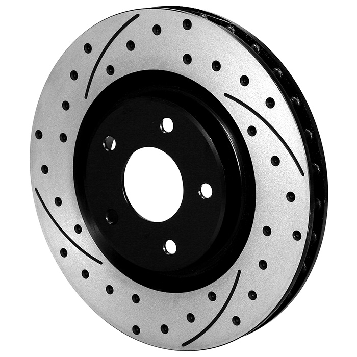 SRP Drilled Rotor - Iron - Black Electro Coat