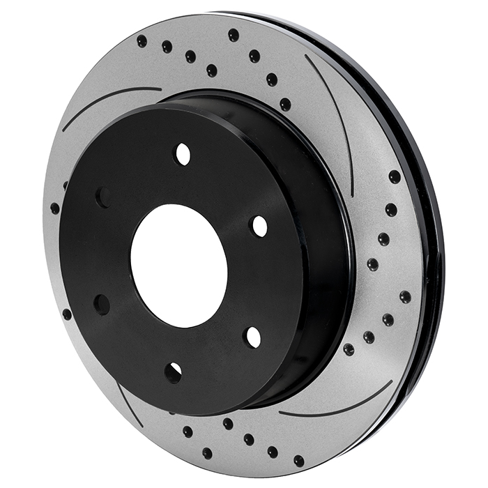 SRP Drilled Rotor - Iron - Black Electro Coat