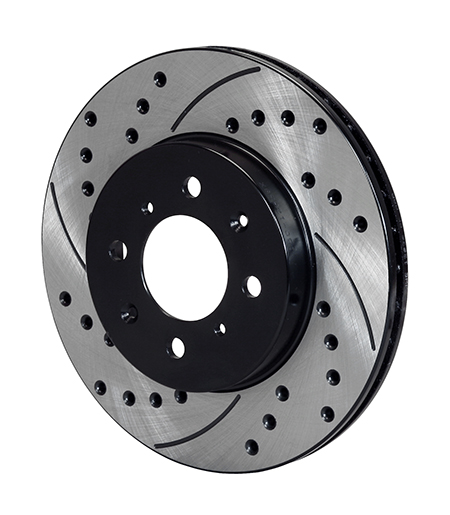 SRP Drilled Rotor - Iron - Black Electro Coat