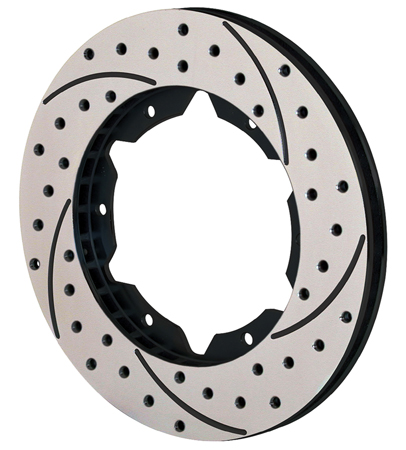 SRP Drilled Rotor - Iron - Black Electro Coat