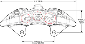 AeroDM Lug Mount Caliper Drawing