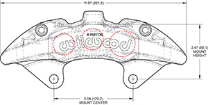 AeroDM Lug Mount Caliper Drawing