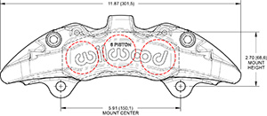 AeroDM Lug Mount Caliper Drawing