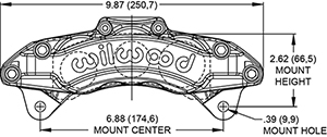 AT6 Lug Mount Caliper Drawing