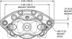 D154 Single & Dual Piston Floater Caliper Drawing